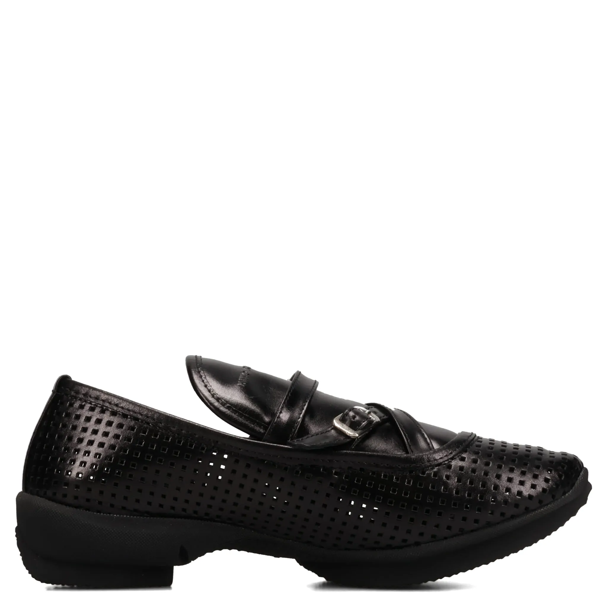 SONIA BUCKLED LOAFER / PERFORATED BLACK