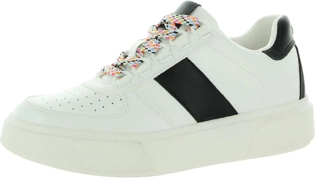 Steve Madden Eager Black Multi Lace Up Rounded Close Toe Fashion Sneaker