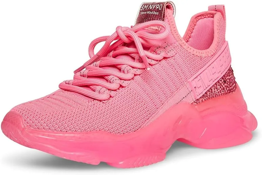 Steve Madden Women's Maxima Sneaker, Hot Pink, 7.5