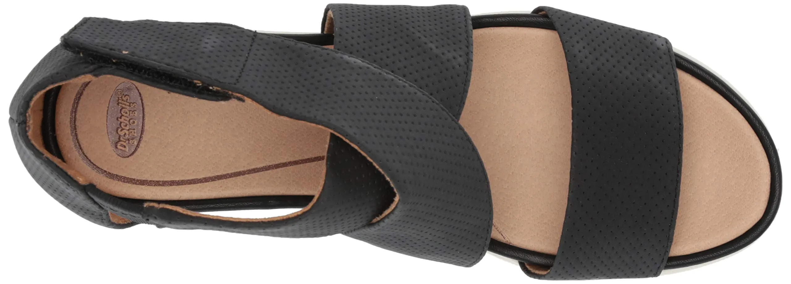 Strap Best-value Wedge Open Sheena Black Fashion Diverse collection 8  Toe Sandals Smooth Shoes Scholl's Dr.