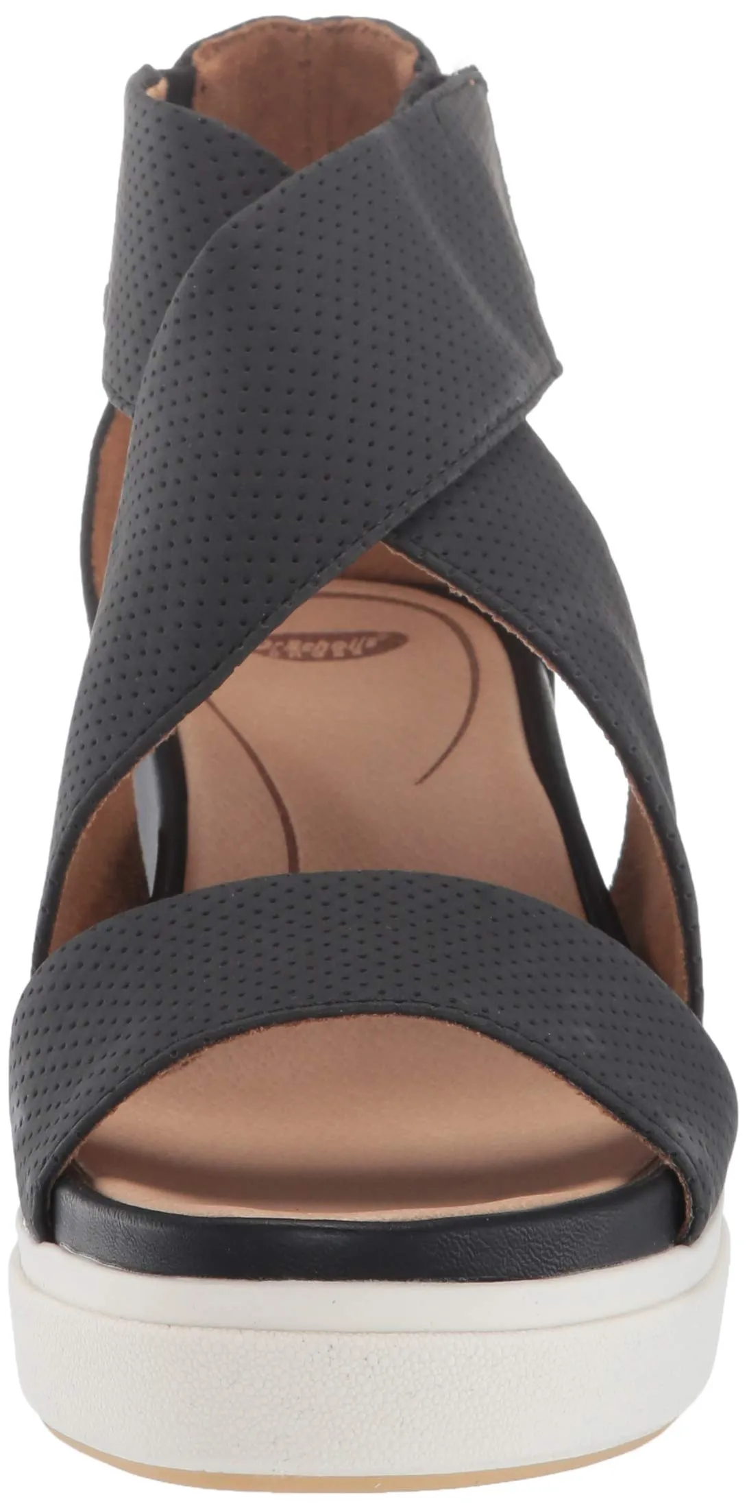 Strap Best-value Wedge Open Sheena Black Fashion Diverse collection 8  Toe Sandals Smooth Shoes Scholl's Dr.