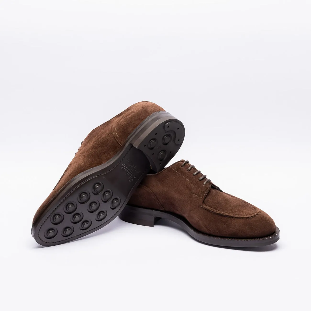 Stringata derby Edward Green Dover in camoscio marrone (Mink suede)