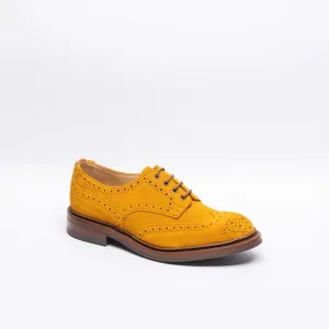 Stringata derby Tricker's Bourton in camoscio giallo