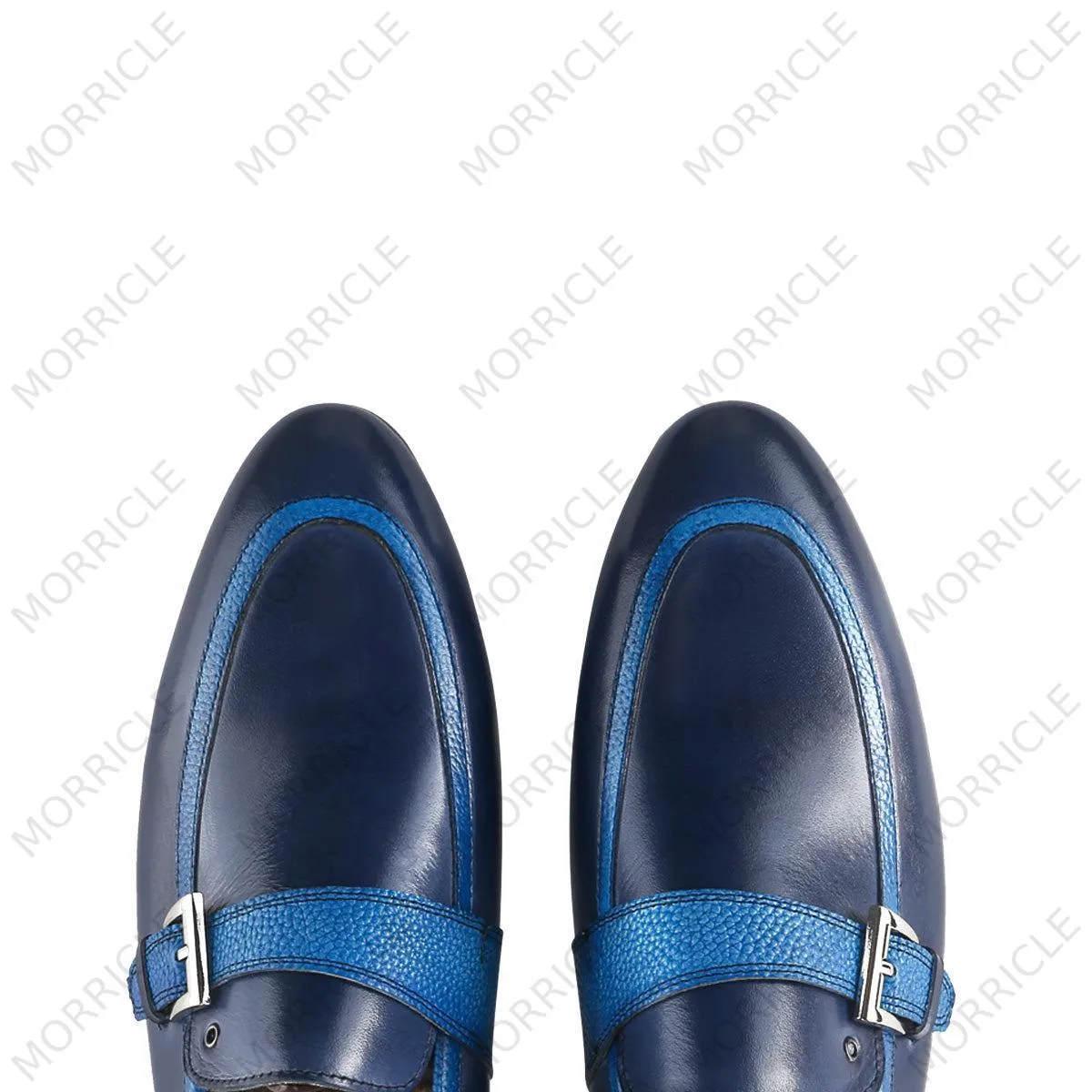 Stylish Navy Blue Buckled Loafers
