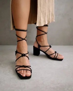 suede sandals - paloma - black