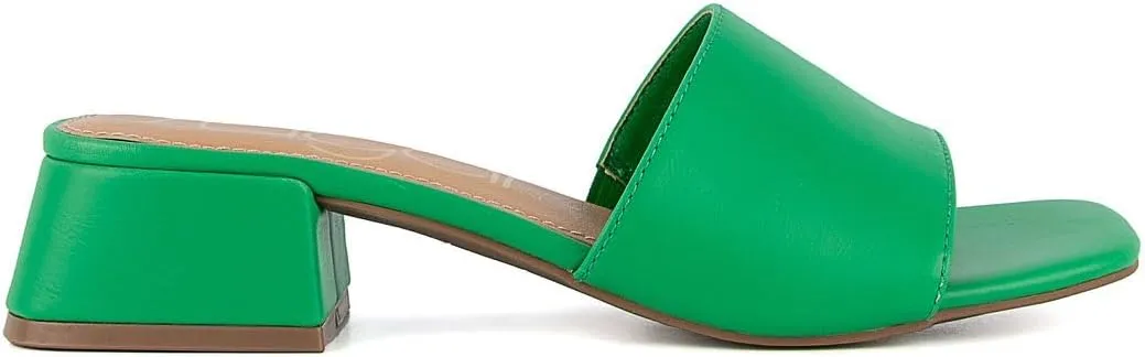 Sugar Women's Slip-On Block Heel Sandals – Square Toe Dress Mules with Low Heel – Comfortable Slide Shoes for Casual or Work Outfits