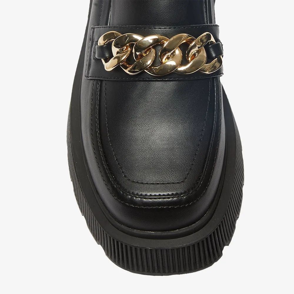 Tameka Loafer in Black Smooth
