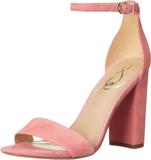 Toe High Block Open Rose Edelman Huge price cut Sam Heel Round Strap Sandals Ankle Yaro Carmine Weather-resistant