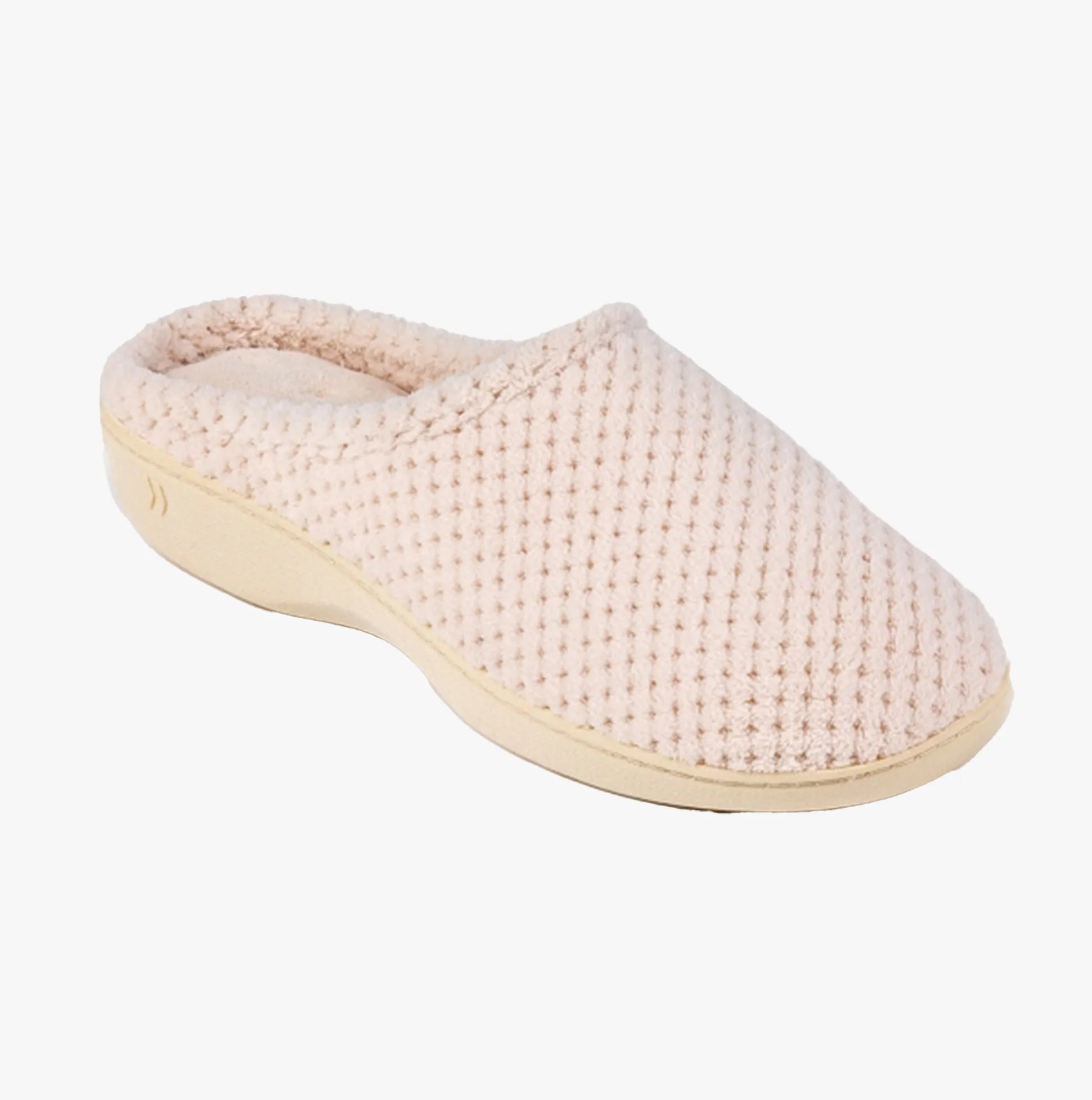 Totes Isotoner POPCORN TERRY Womens Mule Slippers Natural