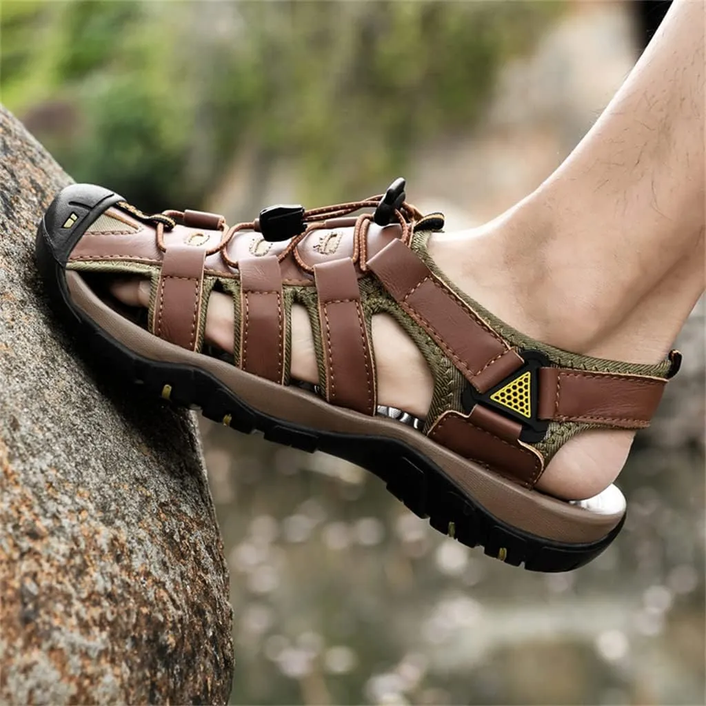 Veslexth Men's Outdoor Hiking Sandals, Sport Closed Toe Sandal Anti-Slip Athletic Trail Walking for Travel Water Beach Boat Fishing Adventure Lightweight Summer Shoes Waterproof Fisherman Trekking