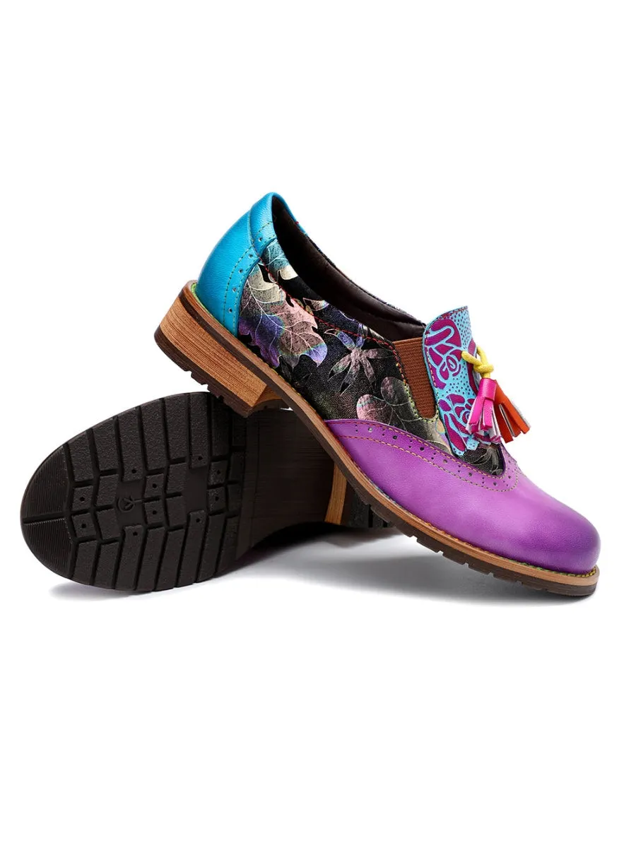 Vicconfy | Purple Tassel Detailed Brogues Oxford