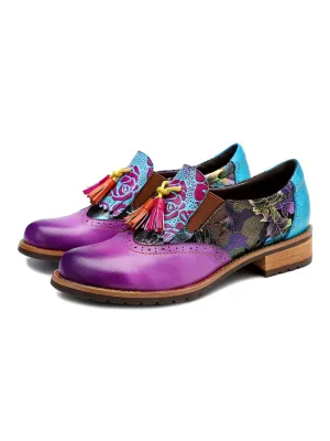 Vicconfy | Purple Tassel Detailed Brogues Oxford