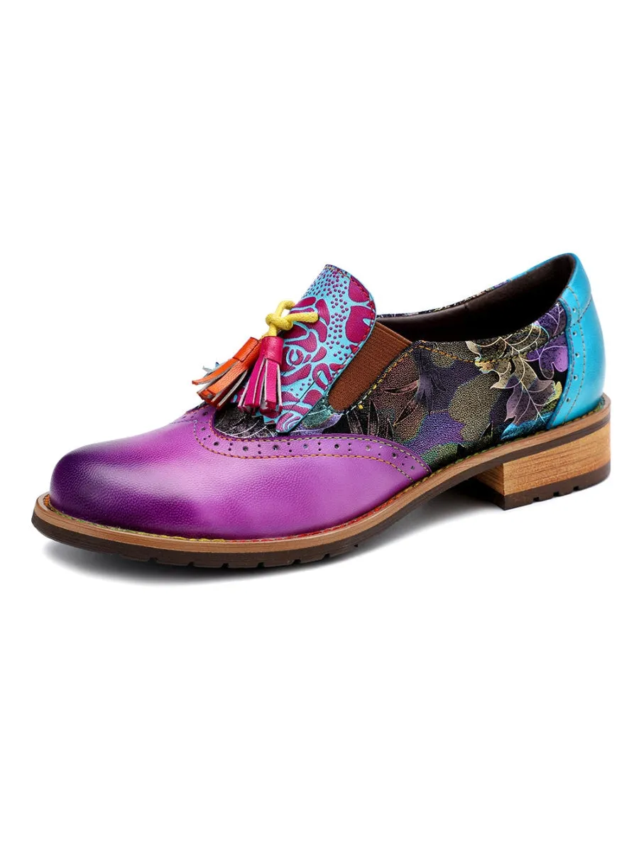 Vicconfy | Purple Tassel Detailed Brogues Oxford