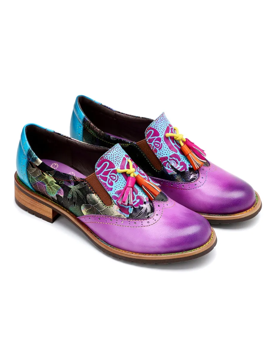 Vicconfy | Purple Tassel Detailed Brogues Oxford