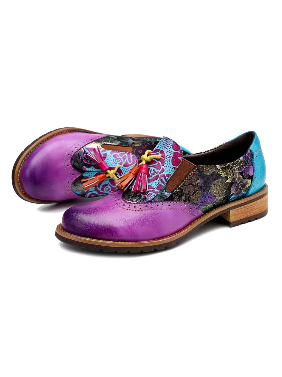 Vicconfy | Purple Tassel Detailed Brogues Oxford