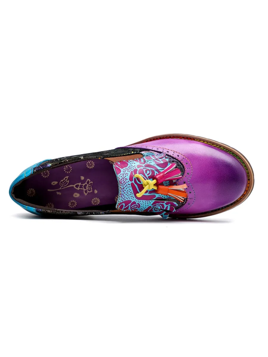 Vicconfy | Purple Tassel Detailed Brogues Oxford