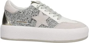 Vintage Havana Womens Ream Metallic Lace Up Platform Sneakers Shoes Casual - White