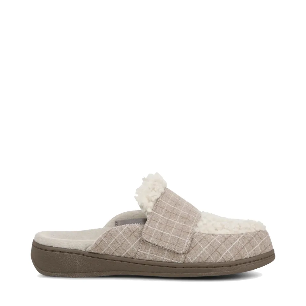 Vionic Women's Gemma II Mule Slipper (Cream Plaid)