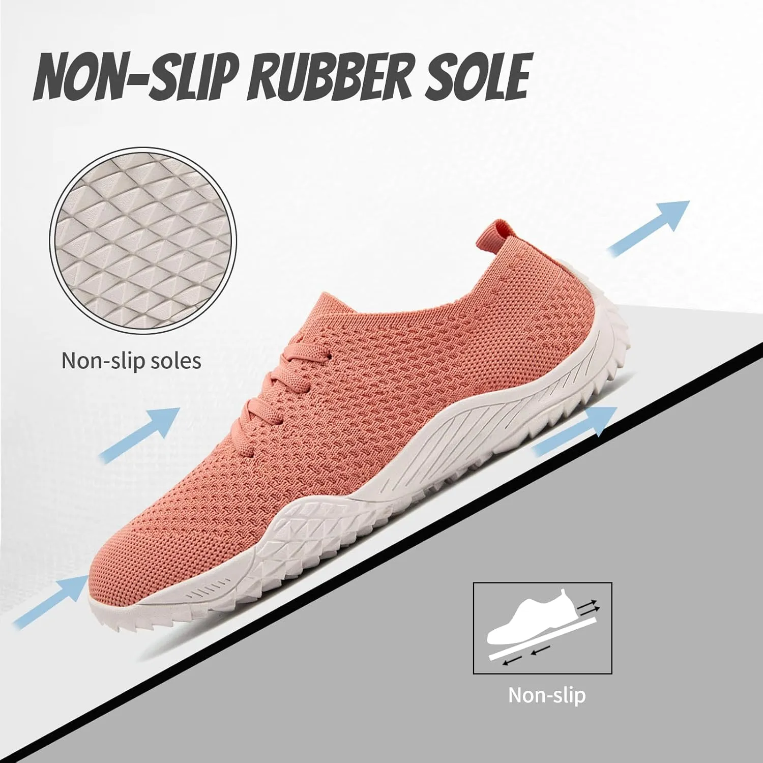 WCIDFY Barefoot Women Zero Drop Running Shoes Non Slip Minimalist Tennis Shoes Lightweight Wide Toe Walking Sneaker
