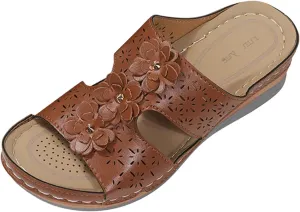 Wedge Sandals for Women Wide Fit Options with Memory Foam Insole and Adjustable Ankle Strap for Custom Comfortable Orthopedic Sandal Beach Dressy Flip Flops for Wide Toe 2025 Spring