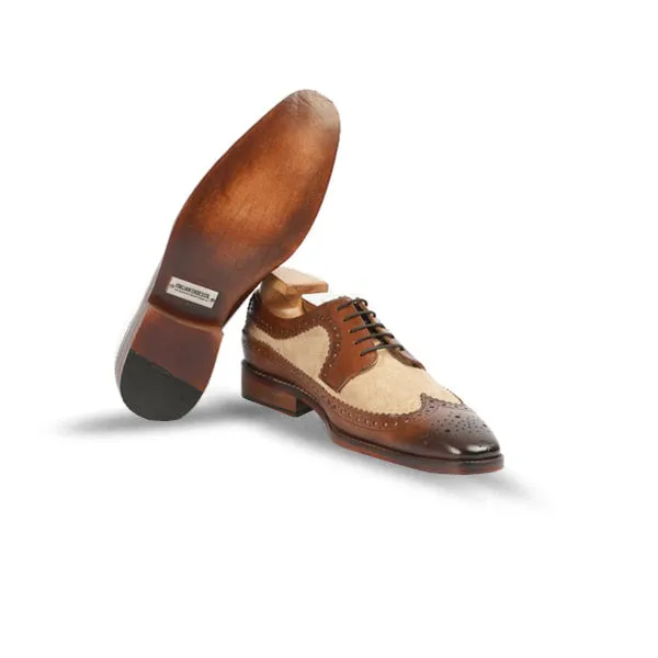 Wingtip Derby Dress Up Brown Leather Shoes