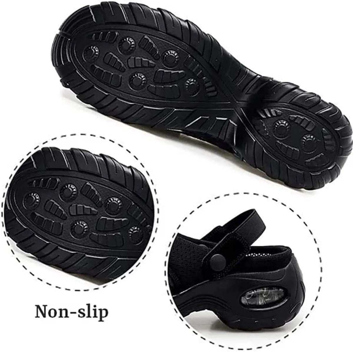 Women Diabetic Walking Air Cushion Slip-On Orthopedic Sandals,2023 New Air Cushion Platform Mesh Sneaker Sandals with Arch Support (8.5,Blue)