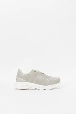 Women Grey Lace Up Sneakers