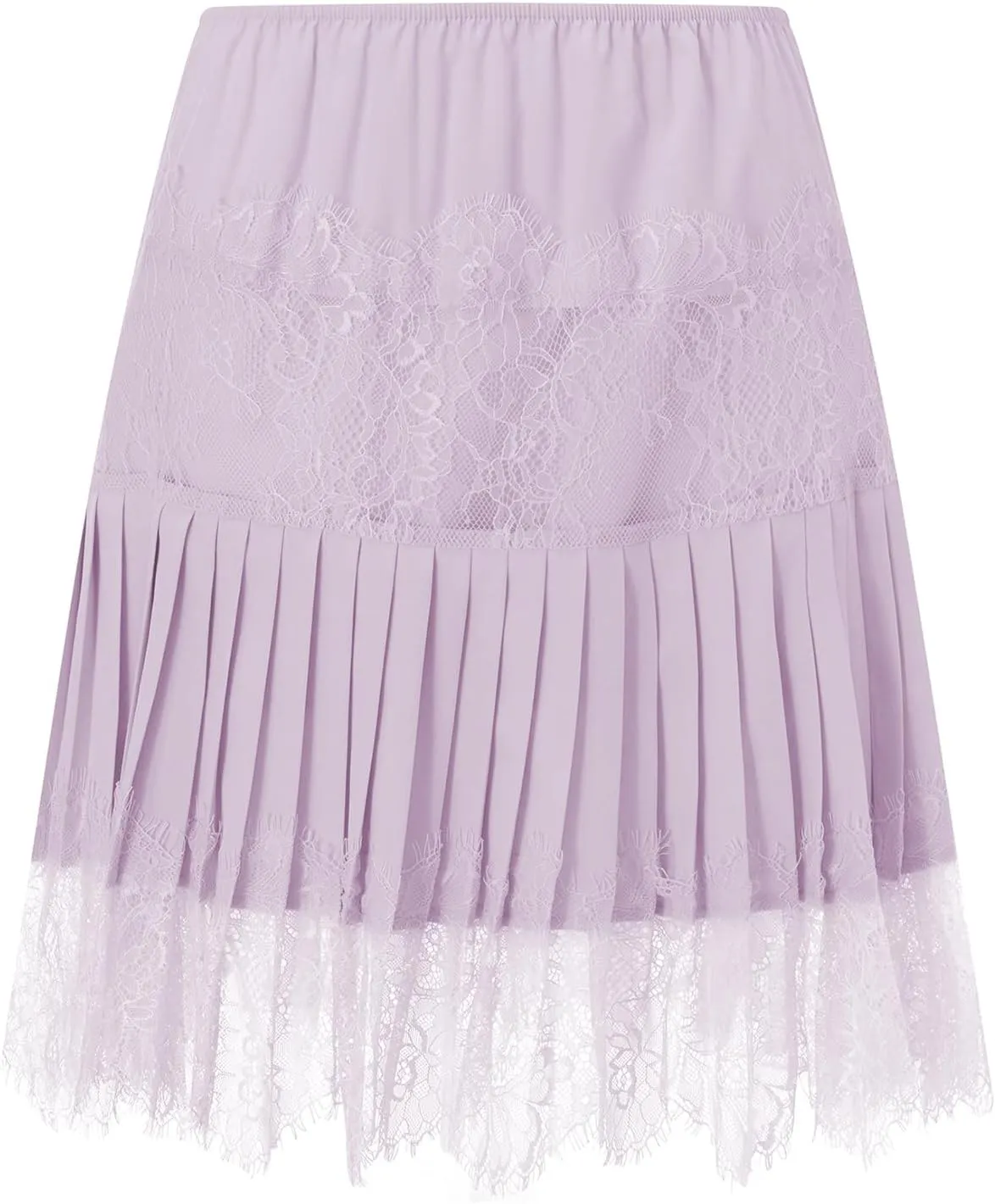 Women Y2k Lace Half Slip Skirt Flowy Ruffle Pleated Mini Skirts Fairy Mesh Floral Mid Rise Layered Short Skirts Underskirt