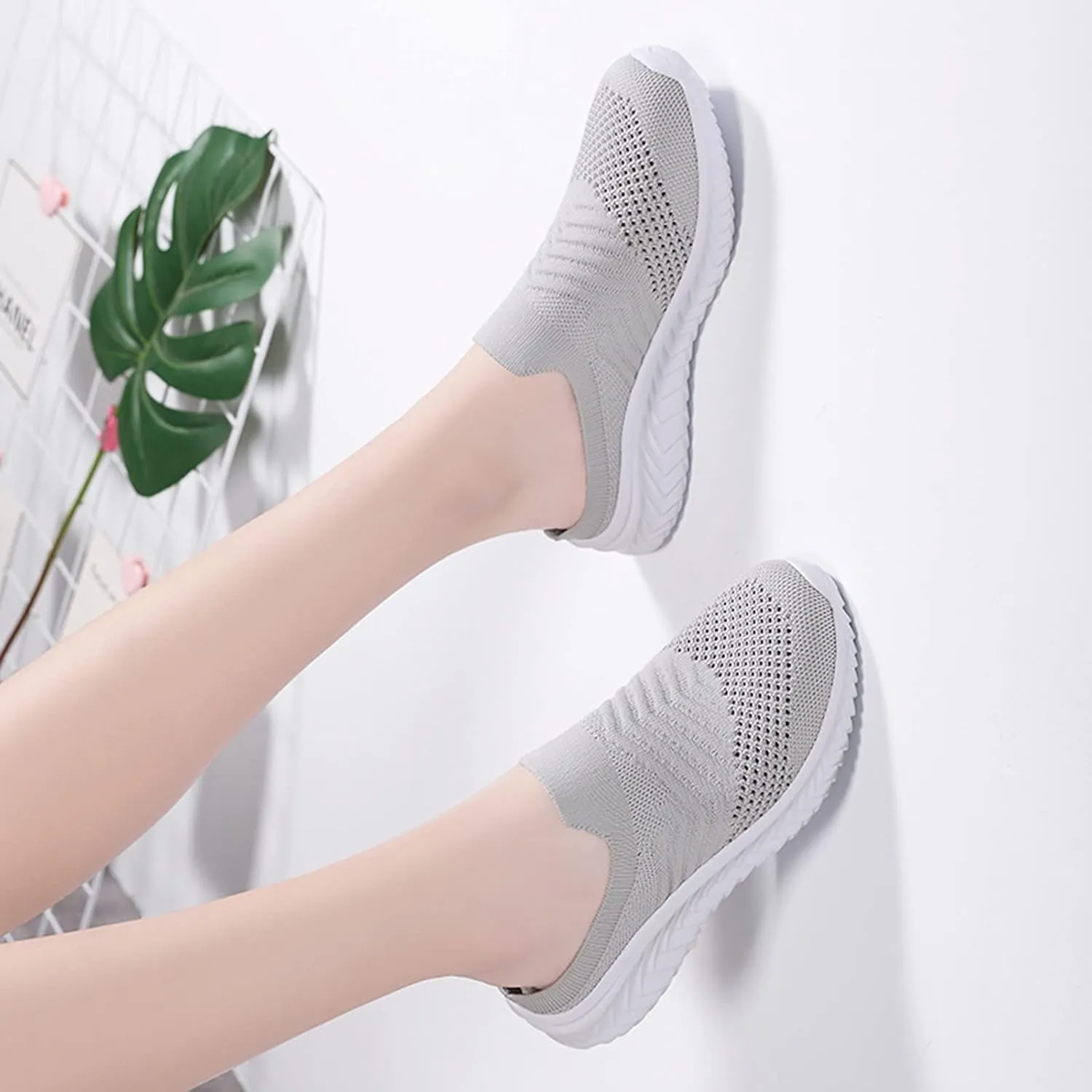 Women's Backless Slip on Mesh Sneakers Shoes Mens Casual Shoes Dressy Black Casual Shoes Waterproof Sneakers White Tennis Shoe Cross Trainer Shoe