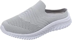 Women's Backless Slip on Mesh Sneakers Shoes Mens Casual Shoes Dressy Black Casual Shoes Waterproof Sneakers White Tennis Shoe Cross Trainer Shoe