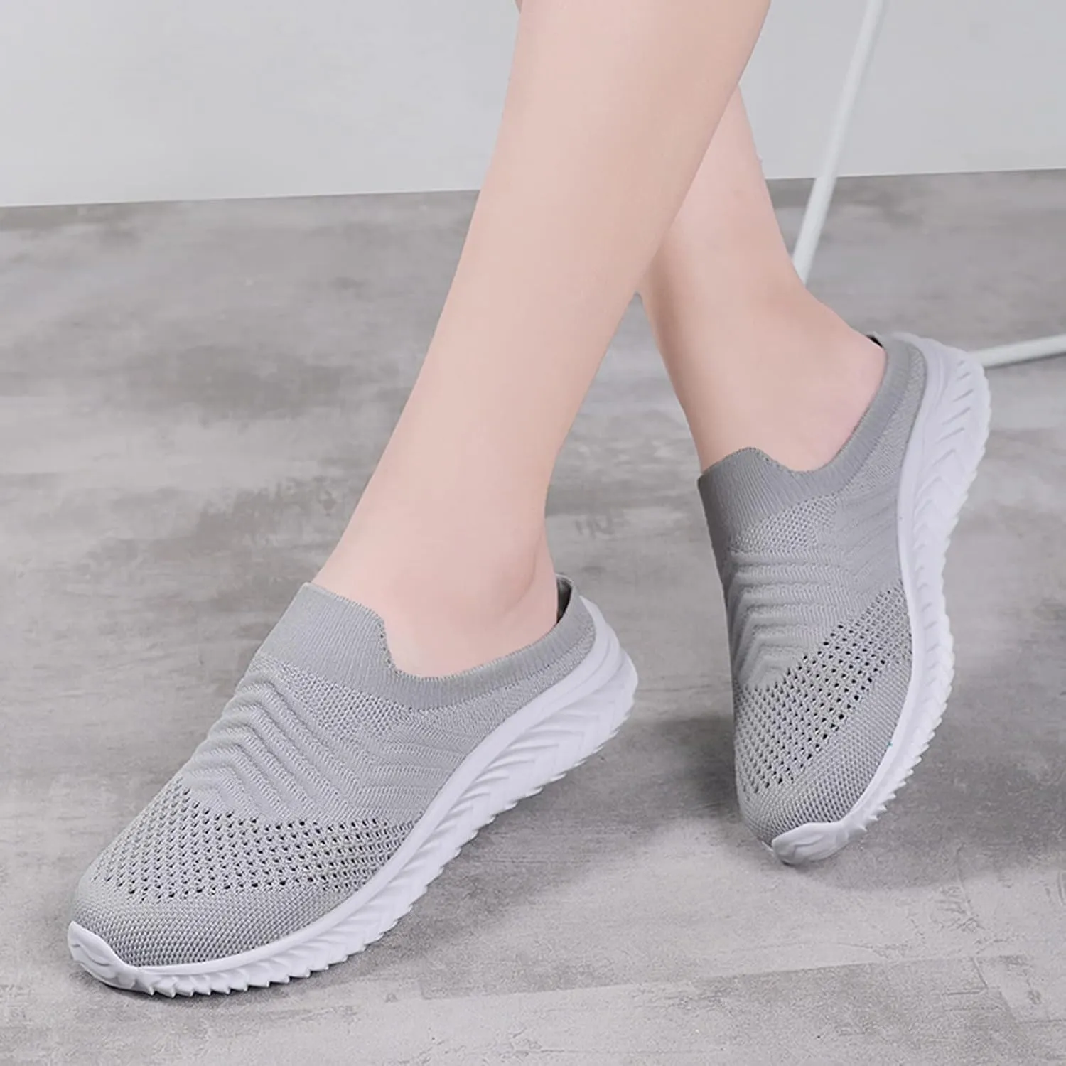 Women's Backless Slip on Mesh Sneakers Shoes Mens Casual Shoes Dressy Black Casual Shoes Waterproof Sneakers White Tennis Shoe Cross Trainer Shoe