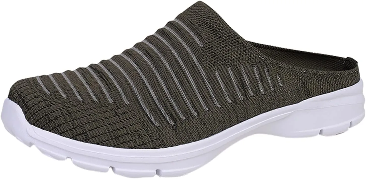 Women's Backless Slip on Mesh Sneakers Shoes Womens Tennis Shoes Loafers Black Casual Shoes Women's Fashion Sneakers Brown Tennis Shoe Loafers Shoe