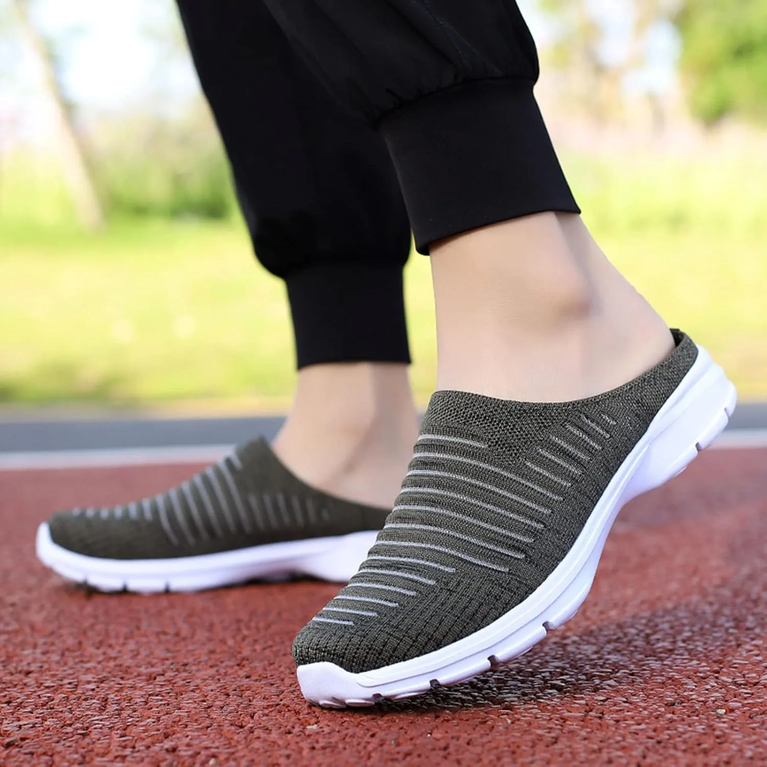 Women's Backless Slip on Mesh Sneakers Shoes Womens Tennis Shoes Loafers Black Casual Shoes Women's Fashion Sneakers Brown Tennis Shoe Loafers Shoe