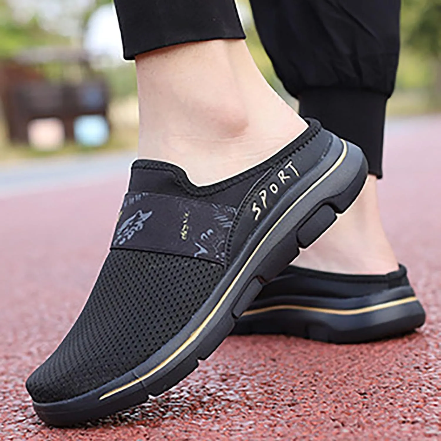 Womens Breathable Mesh Walking Mules Sneakers Mens Dress Shoes Arch Support Men Shoes Casual Dress Sneakers Slip On Tennis Shoe Loafers Casual Slip On