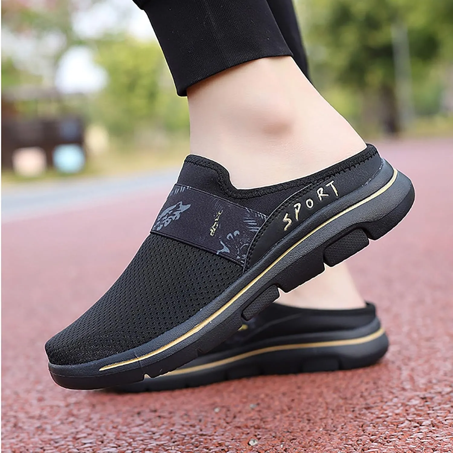 Womens Breathable Mesh Walking Mules Sneakers Mens Dress Shoes Arch Support Men Shoes Casual Dress Sneakers Slip On Tennis Shoe Loafers Casual Slip On