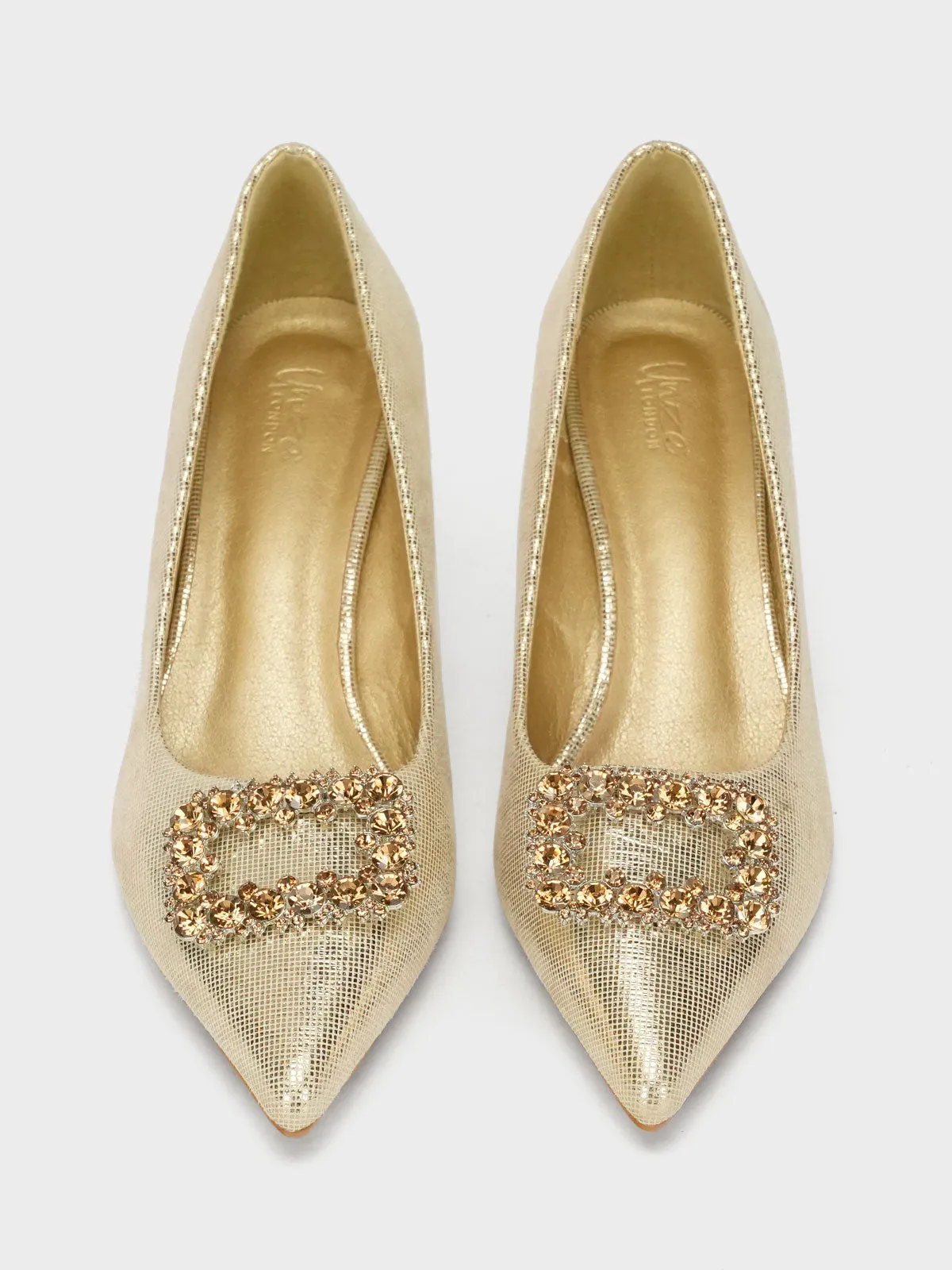 Womens "FENUKU" Diamante Brooch Courts