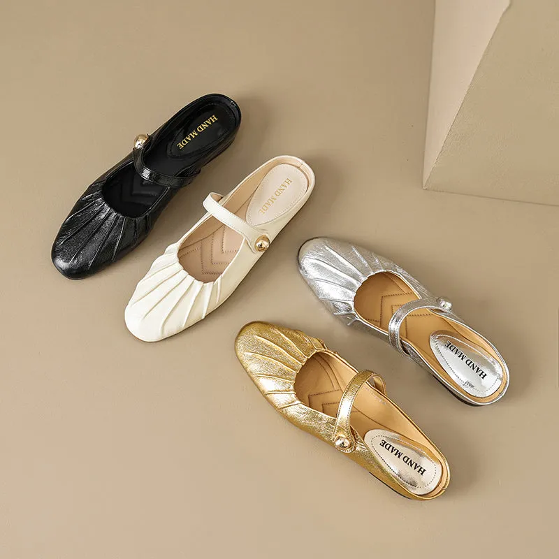 Women's Shell Pattern Buckle Comfort Mule Shoes