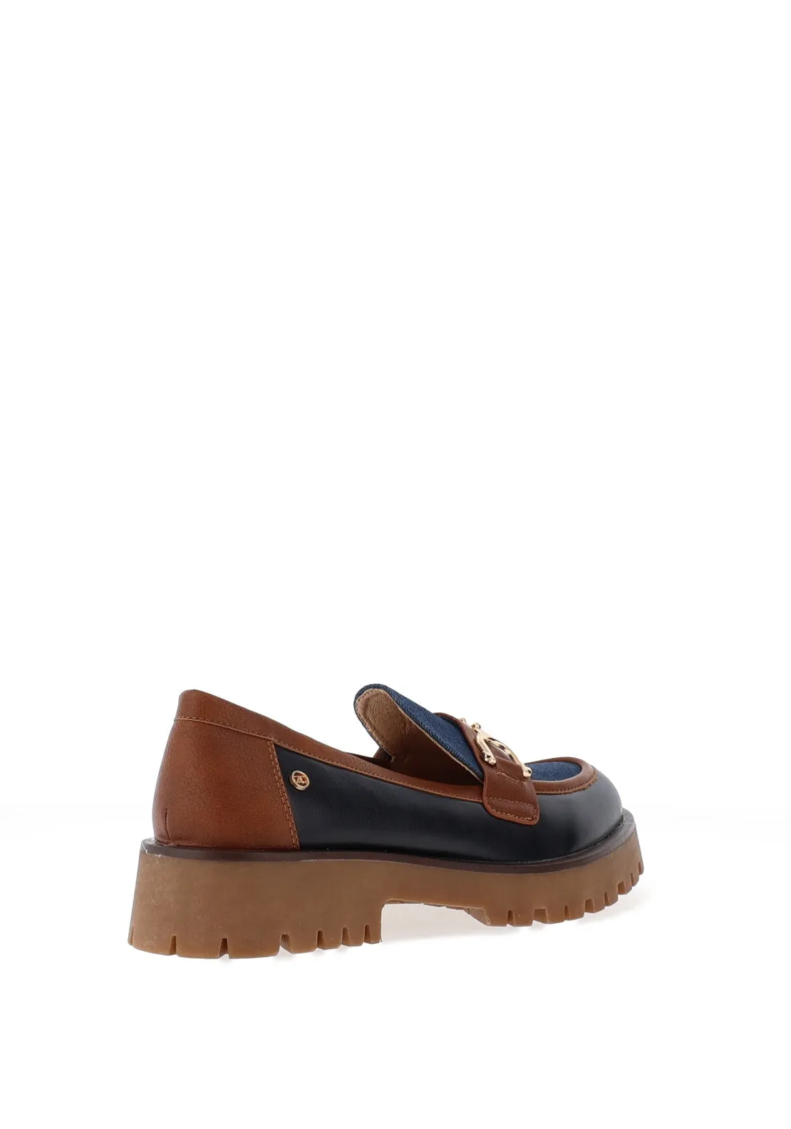Zanni & Co Banijas Denim Buckled Loafer, Navy and Tan